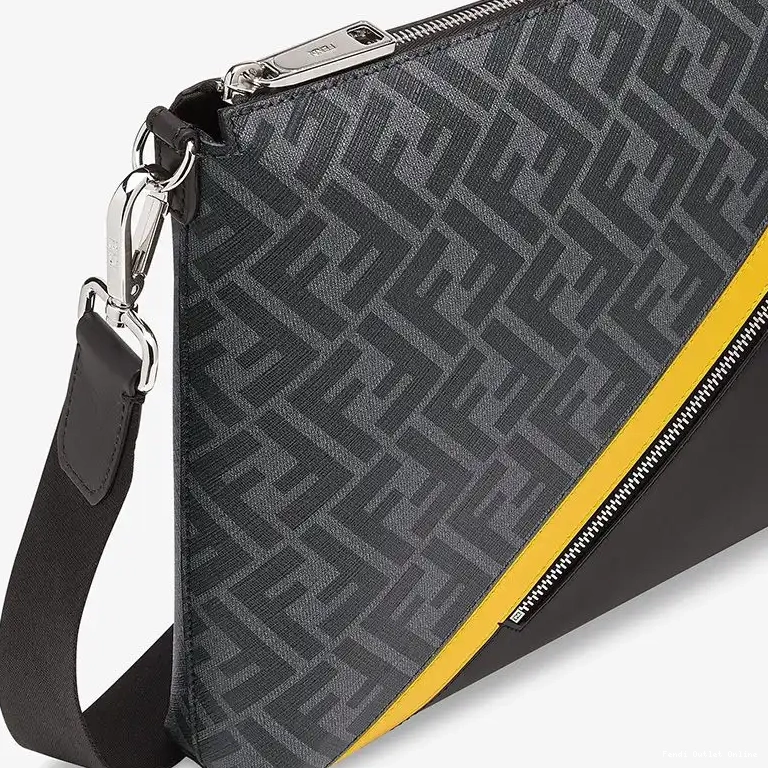 Affordable Fabric Bag Motif In Fendi Black Slim Messenger FF 0519